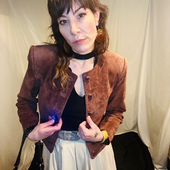 Vintage Lord & Taylor Suede Cropped Jacket - Picture 6 of 16